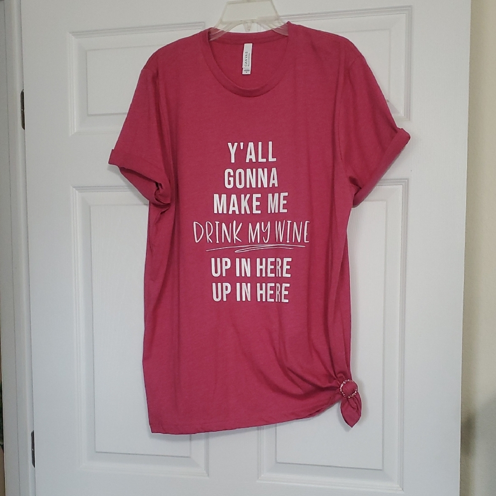 Bella Canvas Pink "Drink My Wine" Short Sleeve Tee